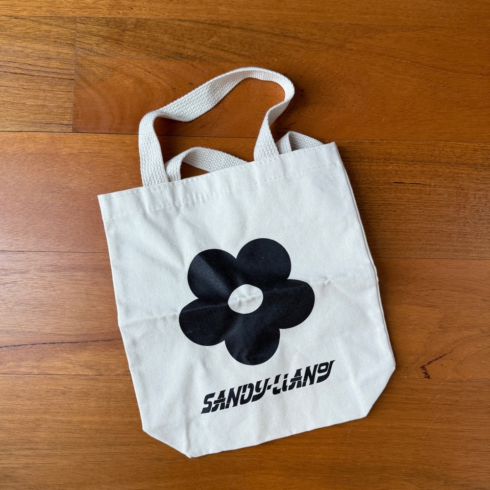Sandy Liang Canvas Tote Bag - Black and White